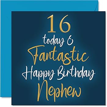 Amazon.co.jp: Stuff4 16歳の誕生日カード 甥用 16歳の誕生日